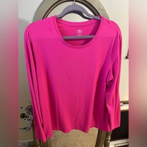 Athletic Works Fuchsia Long Sleeve Women's Tee